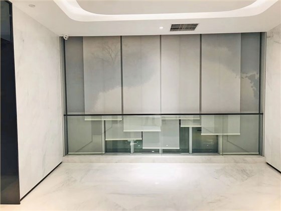 珀莱雅杭州总部打印图案窗帘项目1